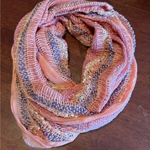 Pink and Purple Woven Infinity Scarf